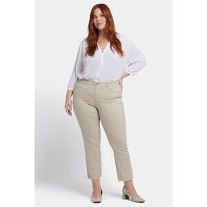 NYDJ Marilyn Straight Ankle Jeans Sz 20W Khaki Classic Stretchy Business Casual